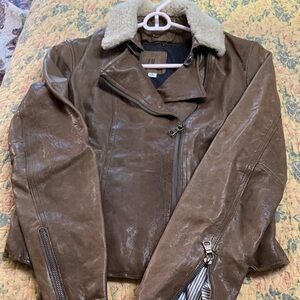 VINTAGE DISTRESSED BANANA REPUBLIC leather jacket